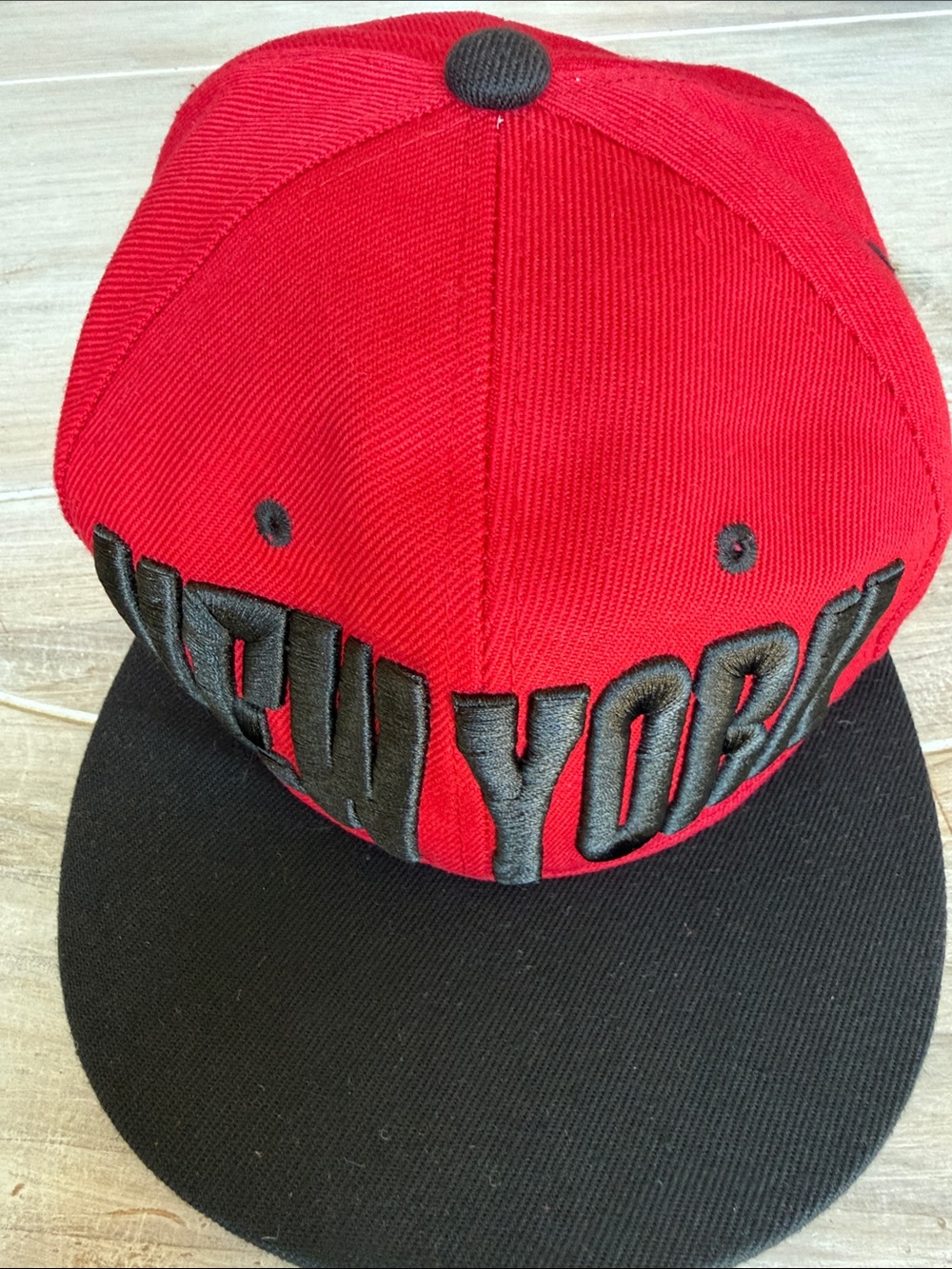 Red and Black 'New York' Snapback Hat